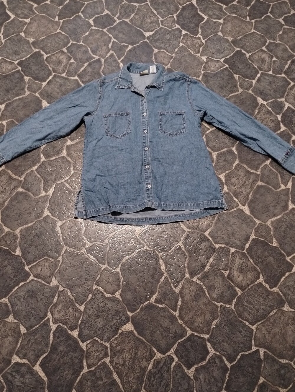 Levi's  Denim Utility metal button up Shirt Red Tab on sleeve  Size L  VGE 90s
